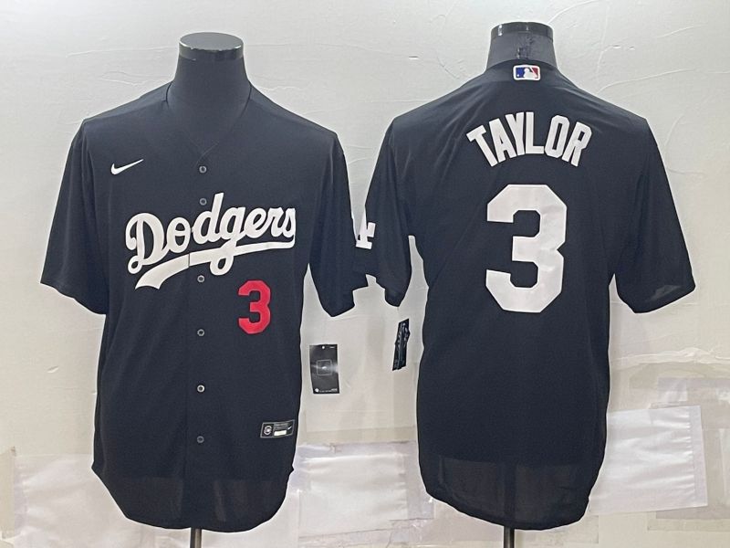 Men Los Angeles Dodgers 3 Taylor Black Inversion Elite Nike 2022 MLB Jersey